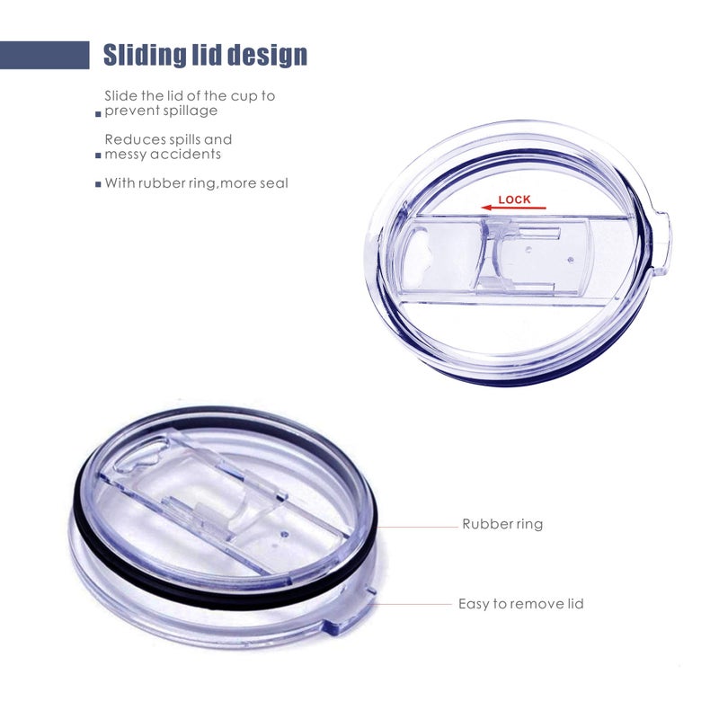 CCGGAD 30 oz Tumbler Lids Compatible/Replacement for 2 Pack Spill Proof and Splash Resistant Lid for Yeti Tumbler Cups 30 oz - Image 3